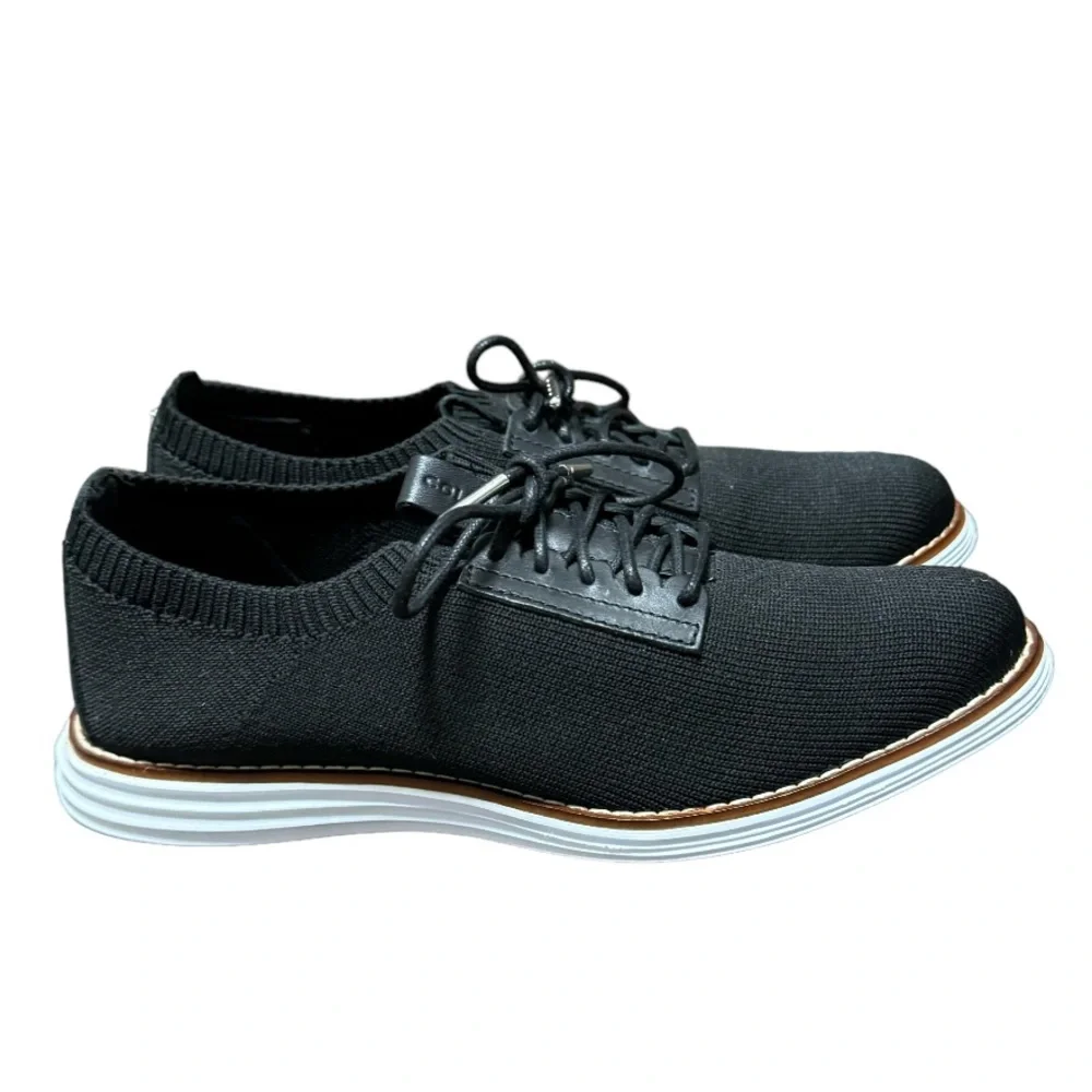Cole Haan Womens ØriginalGrand Oxford Black Knit Leather Sneaker Shoes Size 5.5